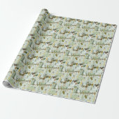 Whimsical Boho Chic met aards groen en goud Cadeaupapier (Uitgerold)