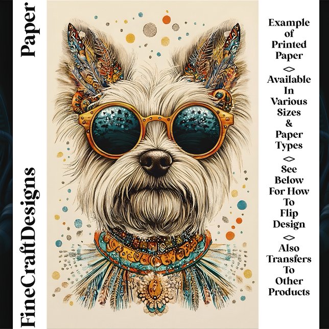 Whimsical Boho Chic Westie Dog CK7 Scrapbook Paper (Creator heeft geüpload)