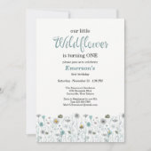 Whimsical Boho Color Wildflower 1st Birthday Party Kaart (Voorkant)