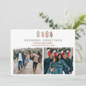 Whimsical Boho Custom Twee Foto Kerstmis Feestdagenkaart (Staand voorkant)