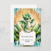 Whimsical Boho Dragon Verjaardag Bedankkaart (Voorkant / Achterkant)