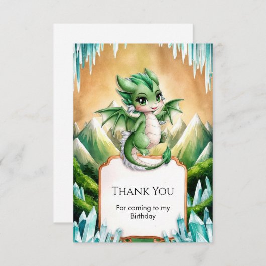 Whimsical Boho Dragon Verjaardag Bedankkaart (Voorkant / Achterkant)