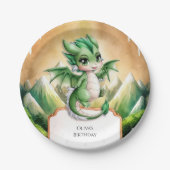 Whimsical Boho Dragon Verjaardag Papieren Bordje (Voorkant)