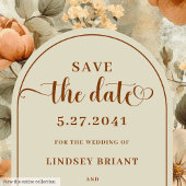 Whimsical Boho Earthy Ivory Olive Save The Date Kaart