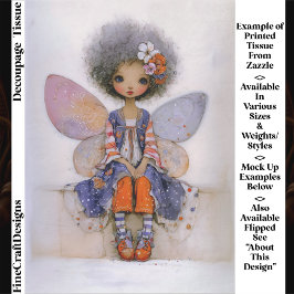 Whimsical Boho Fairy with Afro Hair EQ1R Decoupage Tissuepapier