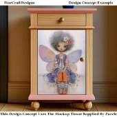 Whimsical Boho Fairy with Afro Hair EQ1R Decoupage Tissuepapier