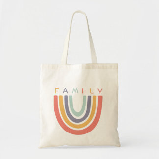 Whimsical Boho Familie Regenboog Grafisch Tote Bag