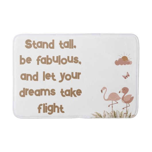 Whimsical Boho Flamingo Monogrammed | Badmat (Voorkant)