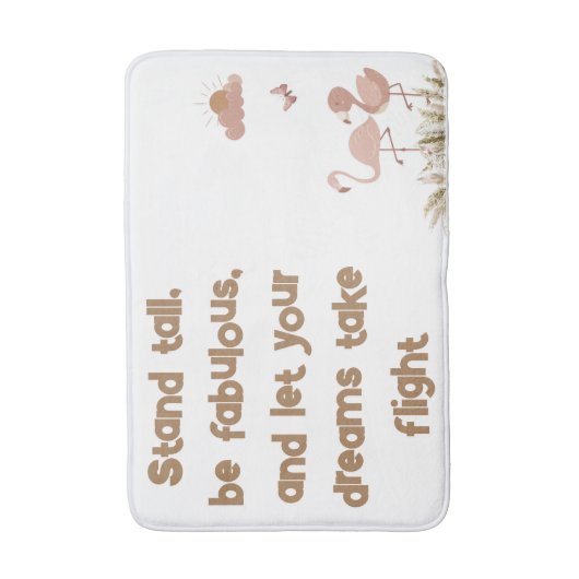 Whimsical Boho Flamingo Monogrammed | Badmat (Voorkant Verticaal)