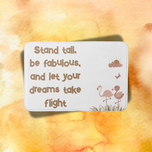 Whimsical Boho Flamingo Monogrammed | Badmat