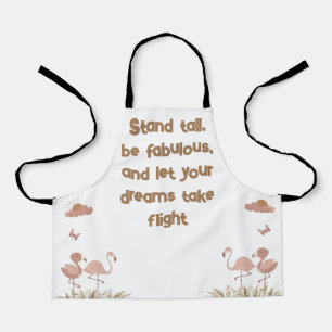 Whimsical Boho Flamingo Monogrammed   Schort