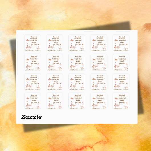 Whimsical Boho Flamingo Monogrammed | Vierkante Sticker