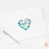 Whimsical Boho Floral Daisy met hartjes Hart Sticker (Envelop)