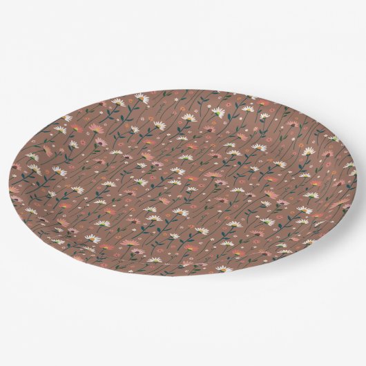Whimsical Boho Floral Pattern Herfst House Warming Papieren Bordje (Gekanteld)