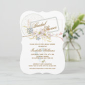 Whimsical Boho Floral Pearl Wreath Vrijgezellenfee Kaart (Staand voorkant)