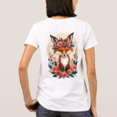 Whimsical Boho Fox met Floral Crown Woodland T-shirt (Achterkant)