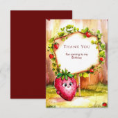 Whimsical Boho fruit aardbei verjaardag Bedankkaart (Voorkant / Achterkant)