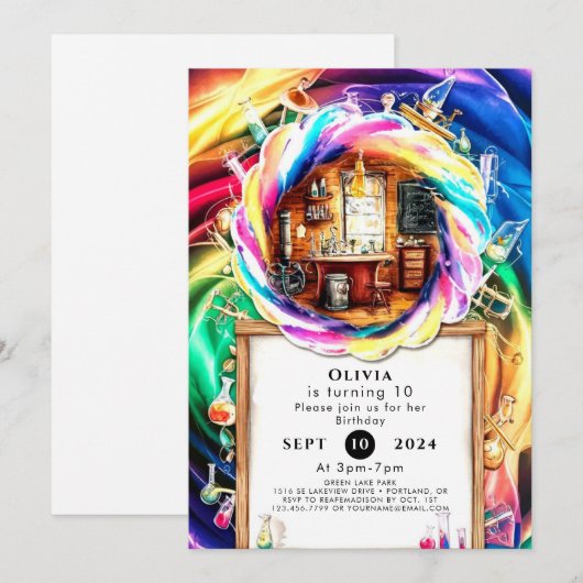 Whimsical Boho Fun Scientist Verjaardag Kaart (Voorkant / Achterkant)