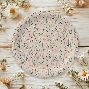 Whimsical Boho Garden Party Baby in Bloom Shower Papieren Bordje