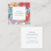 Whimsical Boho geschilderd Floral Oorbel Display K Vierkante Visitekaartje (Voorkant / Achterkant)