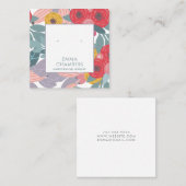 Whimsical Boho geschilderd Floral Oorbel Display K Vierkante Visitekaartje (Voorkant / Achterkant)
