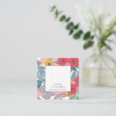 Whimsical Boho geschilderd Floral Oorbel Display K Vierkante Visitekaartje (Staand voorkant)