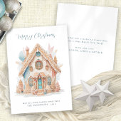 Whimsical Boho Gingerbread House Vrolijk kerstfees Feestdagenkaart