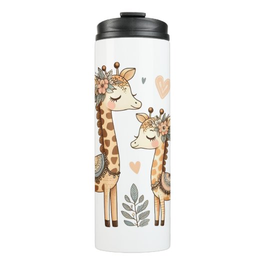 Whimsical Boho Giraffe Family Thermosbeker (Voorkant)