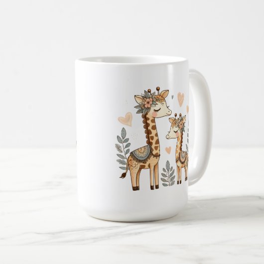 Whimsical Boho Giraffe Mok (Voorkant rechts)