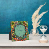 Whimsical Boho Green Fun Bloemen Gepersonaliseerd Fotoplaat (Insitu)