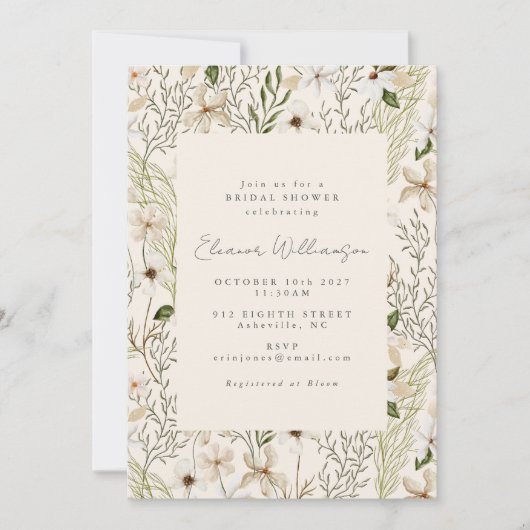 Whimsical Boho Greenery Foliage Vrijgezellenfeest Kaart (Voorkant)