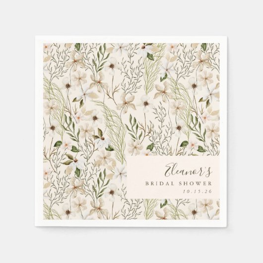 Whimsical Boho Greenery Foliage Vrijgezellenfeest Servet (Voorkant)