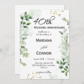 Whimsical Boho Greenery Wedding Jubileum Kaart (Voorkant / Achterkant)