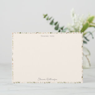 Whimsical Boho Groene Blad Bruidsdouche Bedankkaart