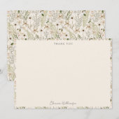 Whimsical Boho Groene Blad Bruidsdouche Bedankkaart (Voorkant / Achterkant)
