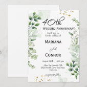 Whimsical Boho Groene Huwelijksjubileum Kaart (Voorkant / Achterkant)