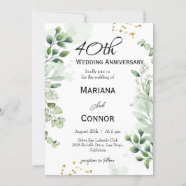 Whimsical Boho Groene Huwelijksjubileum Kaart