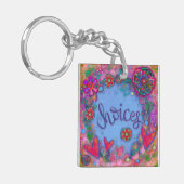 Whimsical Boho Hearts Keuzes Inspirivity Sleutelha Sleutelhanger (Voorkant Links)