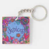 Whimsical Boho Hearts Keuzes Inspirivity Sleutelha Sleutelhanger (Achterkant)