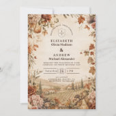 Whimsical Boho Herfst Bruiloft Kaart (Voorkant)
