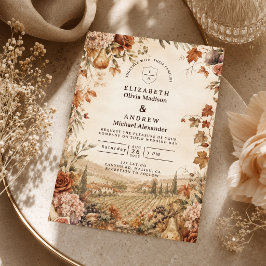 Whimsical Boho Herfst Bruiloft Kaart