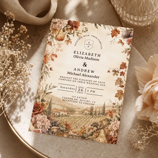 Whimsical Boho Herfst Bruiloft Kaart