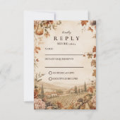 Whimsical Boho Herfst Bruiloft RSVP Kaartje (Voorkant)