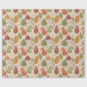 Whimsical Boho Herfstbladeren Watercolor Cadeaupapier (Vlak)