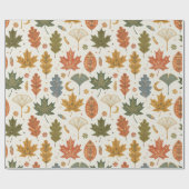 Whimsical Boho Herfstbladeren Watercolor Cadeaupapier (Vlak)