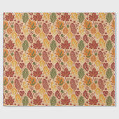 Whimsical Boho Herfstbladeren Waterverf op Bruin Cadeaupapier (Vlak)
