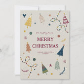Whimsical Boho kerstbomen Holiday Card Feestdagenkaart (Voorkant)