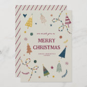 Whimsical Boho kerstbomen Holiday Card Feestdagenkaart (Voorkant / Achterkant)