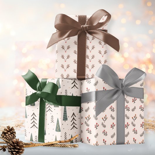 Whimsical Boho Kerstmis Inpakpapier Vel