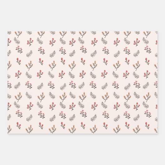 Whimsical Boho Kerstmis Inpakpapier Vel (Voorkant 2)